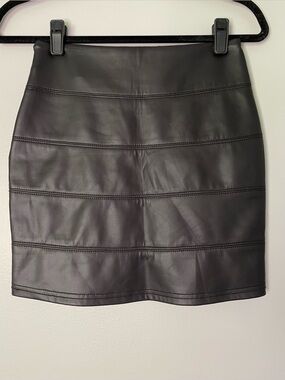Black Faux Leather Bandage Style Mini Skirt Forever 21
